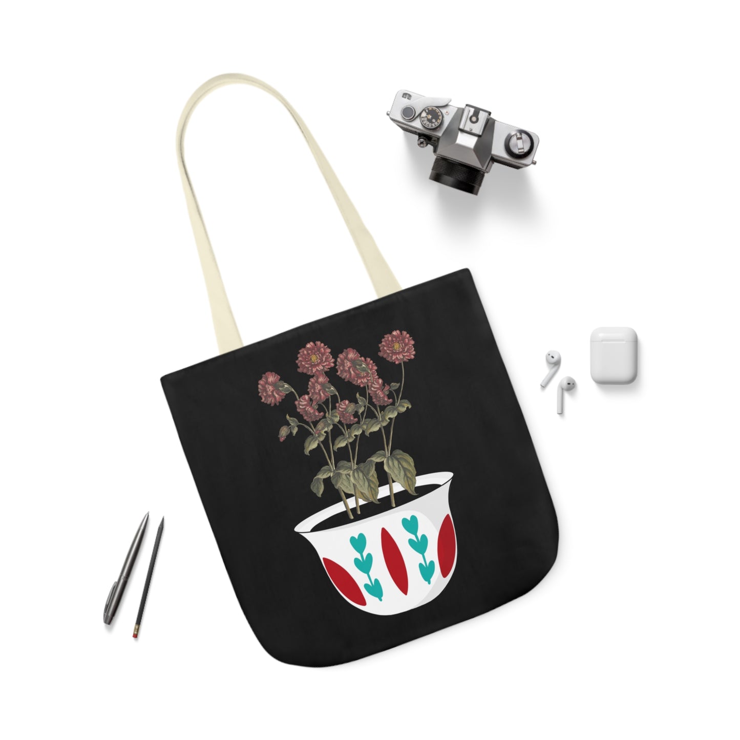 Lubnan Will Blossom Tote Bag (Black)