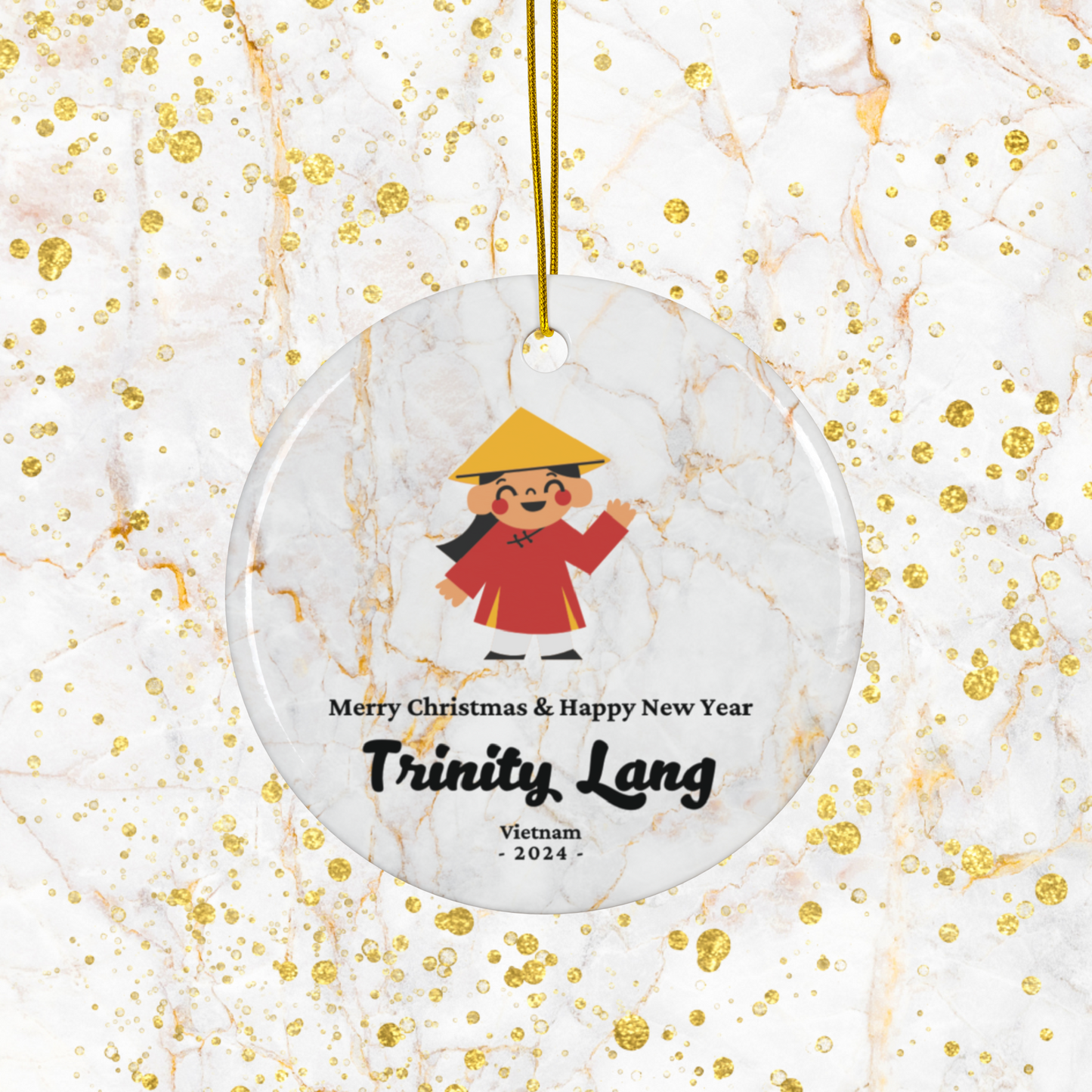 Vietnam Custom Name Ceramic Personalised Ornament