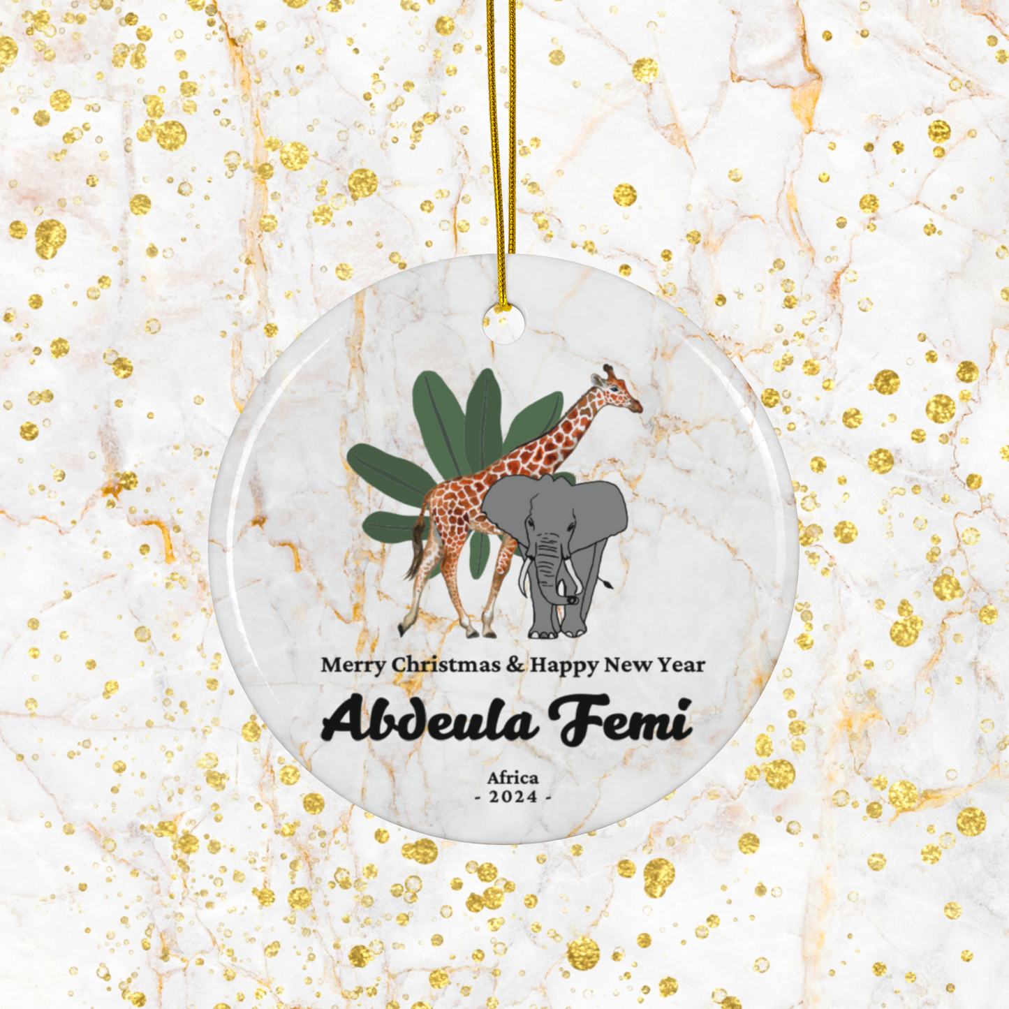 Africa Custom Name Ceramic Personalised Ornament