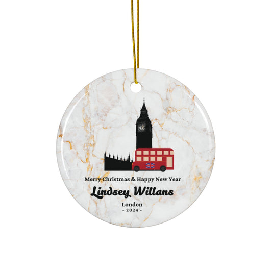 London Custom Name Ceramic Personalised Ornament