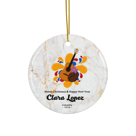 Colombia Custom Name Ceramic Personalised Ornament