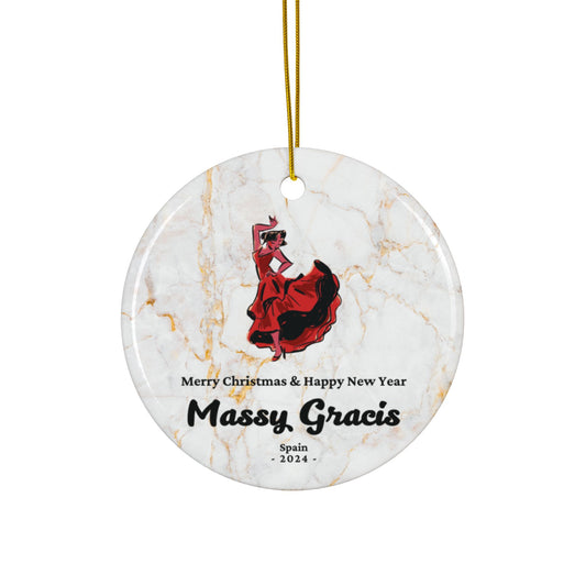 Spain Ole Custom Name Ceramic Personalised Ornament