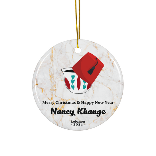 Lebanon Custom Name Ceramic Personalised Ornament