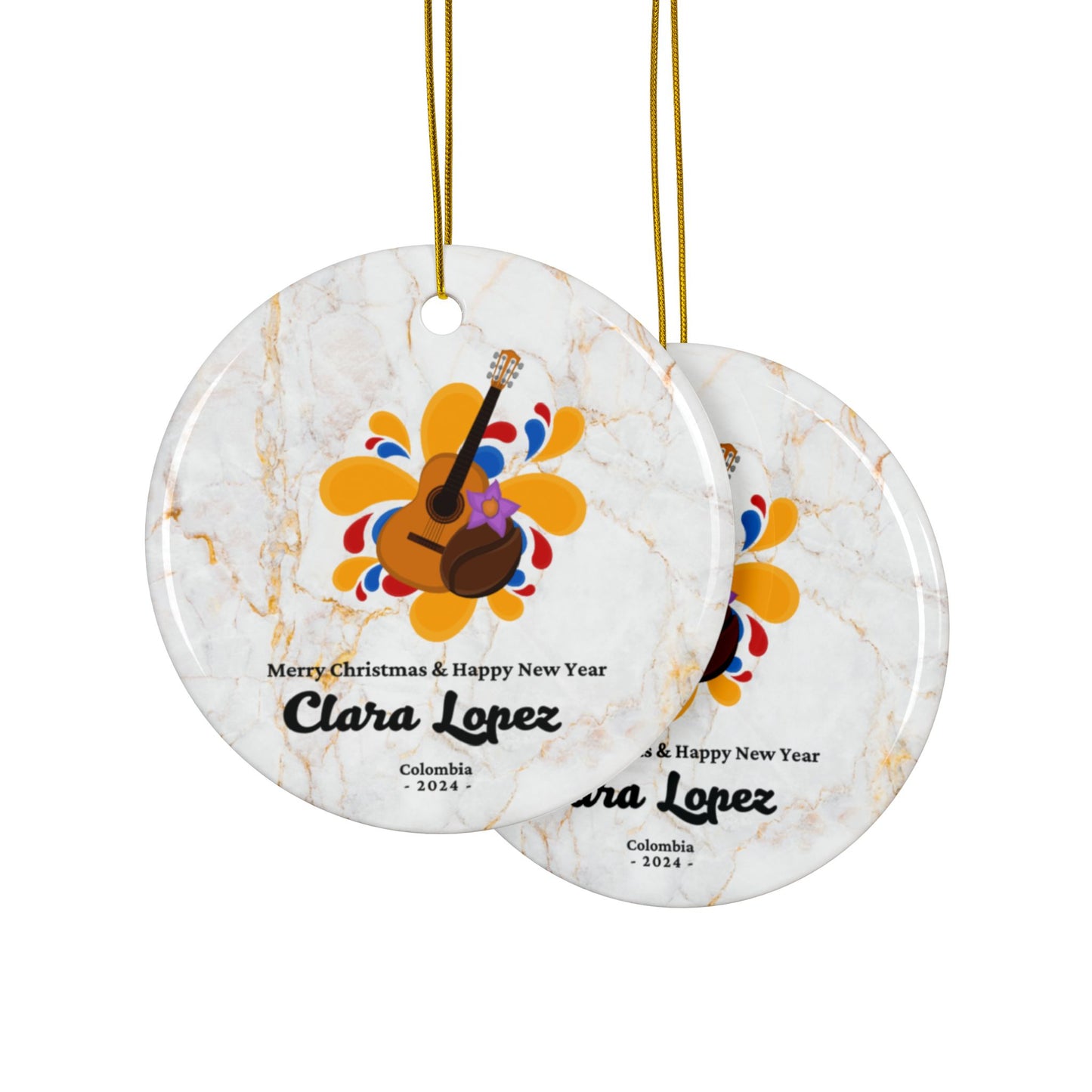 Colombia Custom Name Ceramic Personalised Ornament