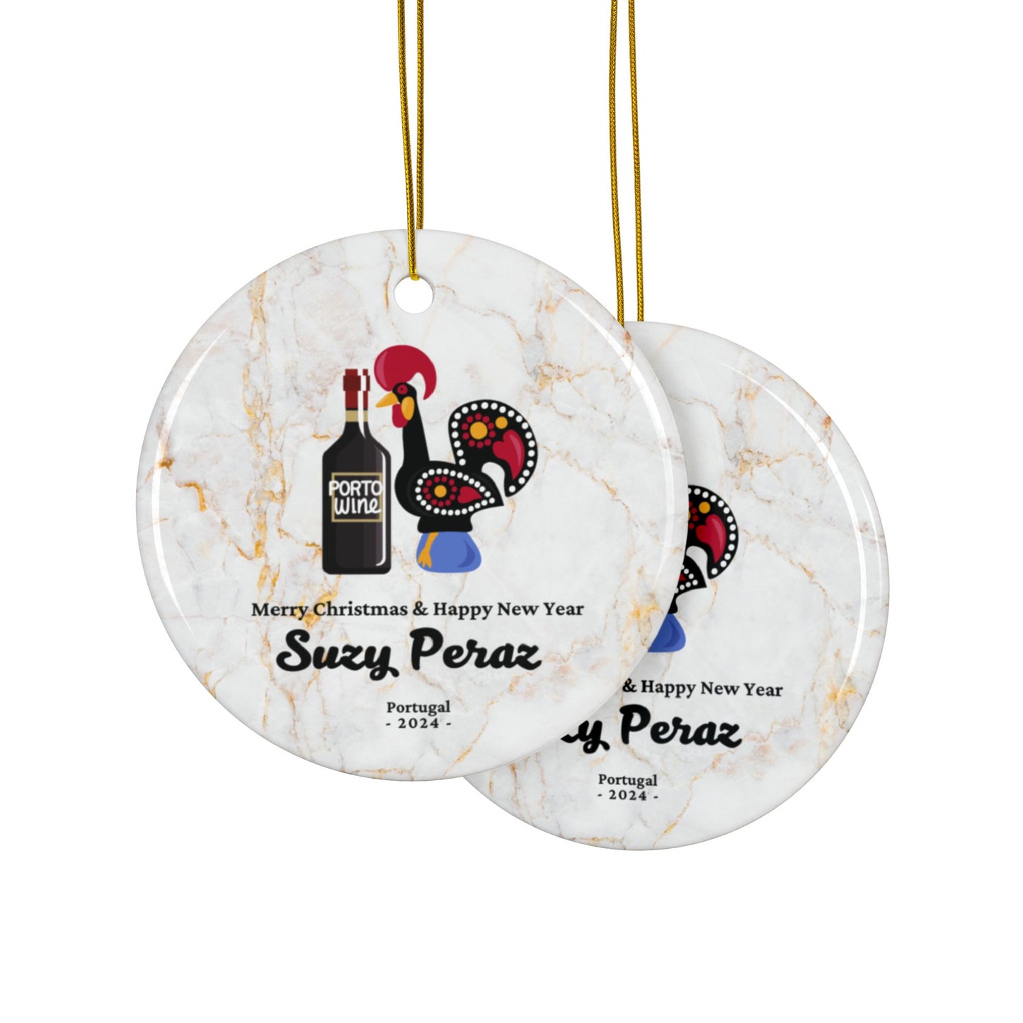 Portugal Custom Name Ceramic Personalised Ornament