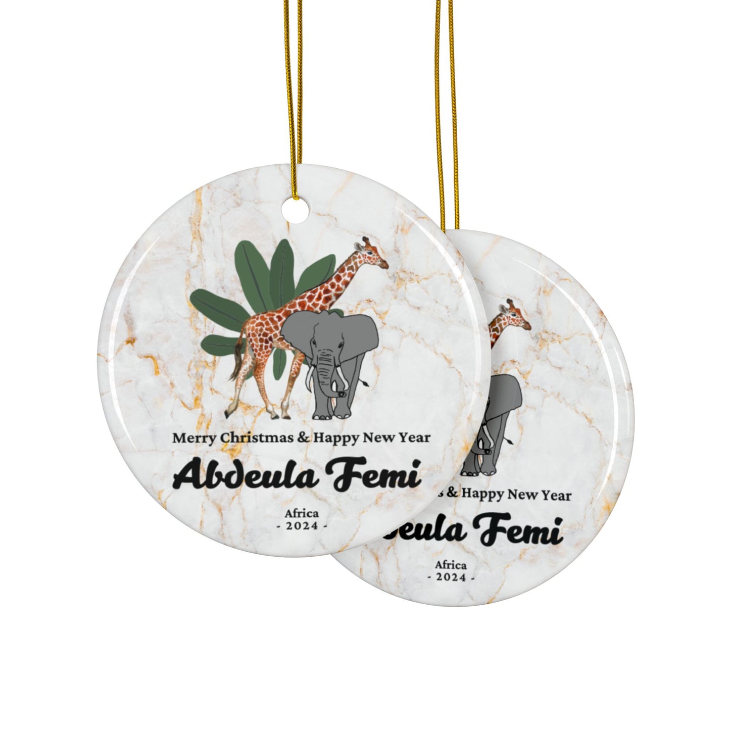 Africa Custom Name Ceramic Personalised Ornament