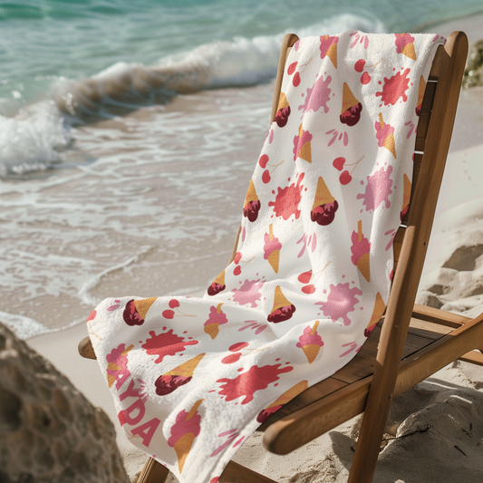 Sicilian Scoop Beach Towels